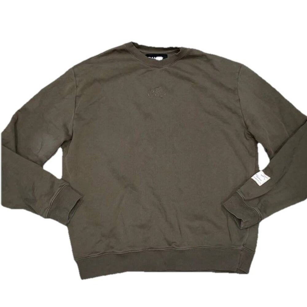 Bandit Crew sweatshirt preppy heavy Y2K organic cotton Olive Small A006044
